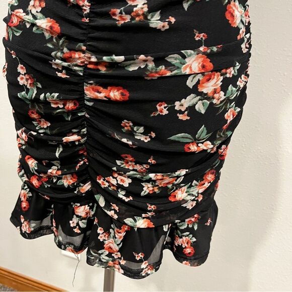 Lily Rose floral Bodycon junior Mini Dress size medium - Picture 9 of 14